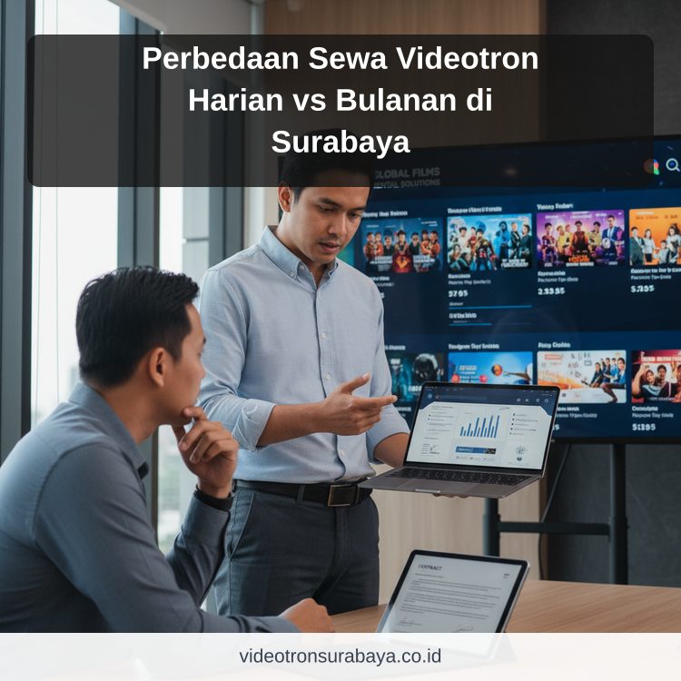 Ilustrasi sewa videotron Surabaya - Perbedaan Sewa Videotron Harian vs Bulanan di Surabaya