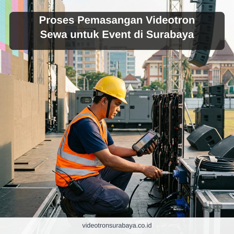 Proses Pemasangan Videotron Sewa untuk Event di Surabaya