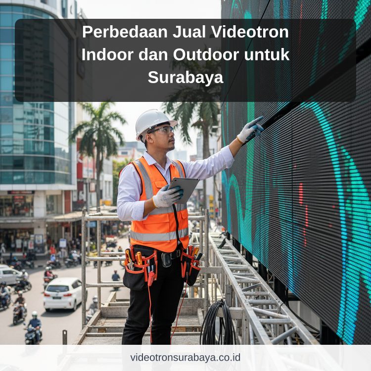 Ilustrasi sewa videotron Surabaya - Perbedaan Jual Videotron Indoor dan Outdoor untuk Surabaya