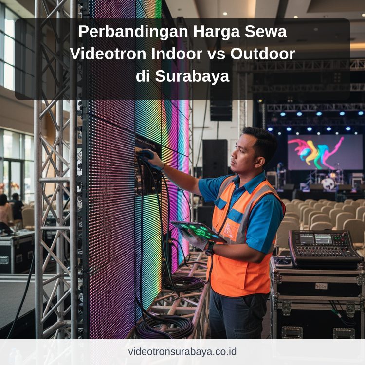 Ilustrasi sewa videotron Surabaya - Perbandingan Harga Sewa Videotron Indoor vs Outdoor di Surabaya