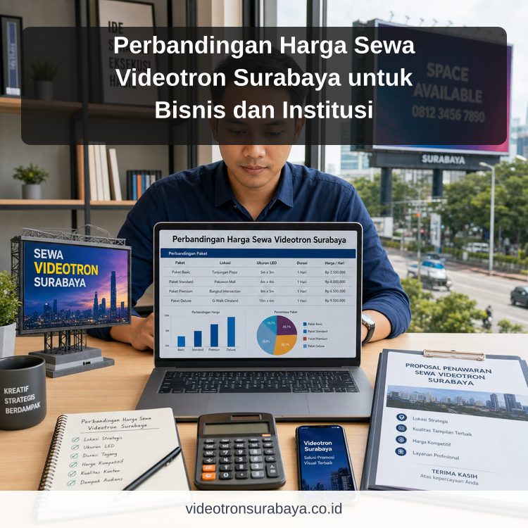Ilustrasi Perbandingan Harga Sewa Videotron Surabaya untuk Bisnis dan Institusi