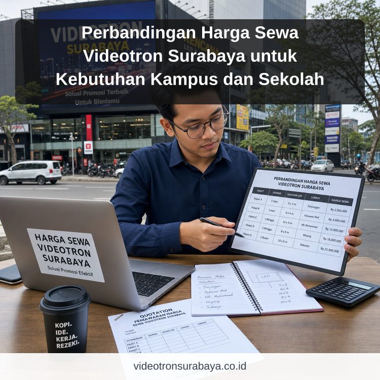 Ilustrasi Perbandingan Harga Sewa Videotron Surabaya untuk Kebutuhan Kampus dan Sekolah