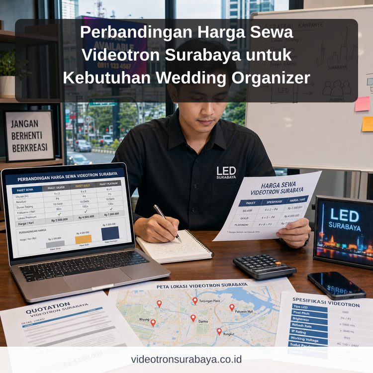 Ilustrasi Perbandingan Harga Sewa Videotron Surabaya untuk Kebutuhan Wedding Organizer